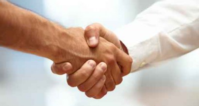 Closeup of a business handshake